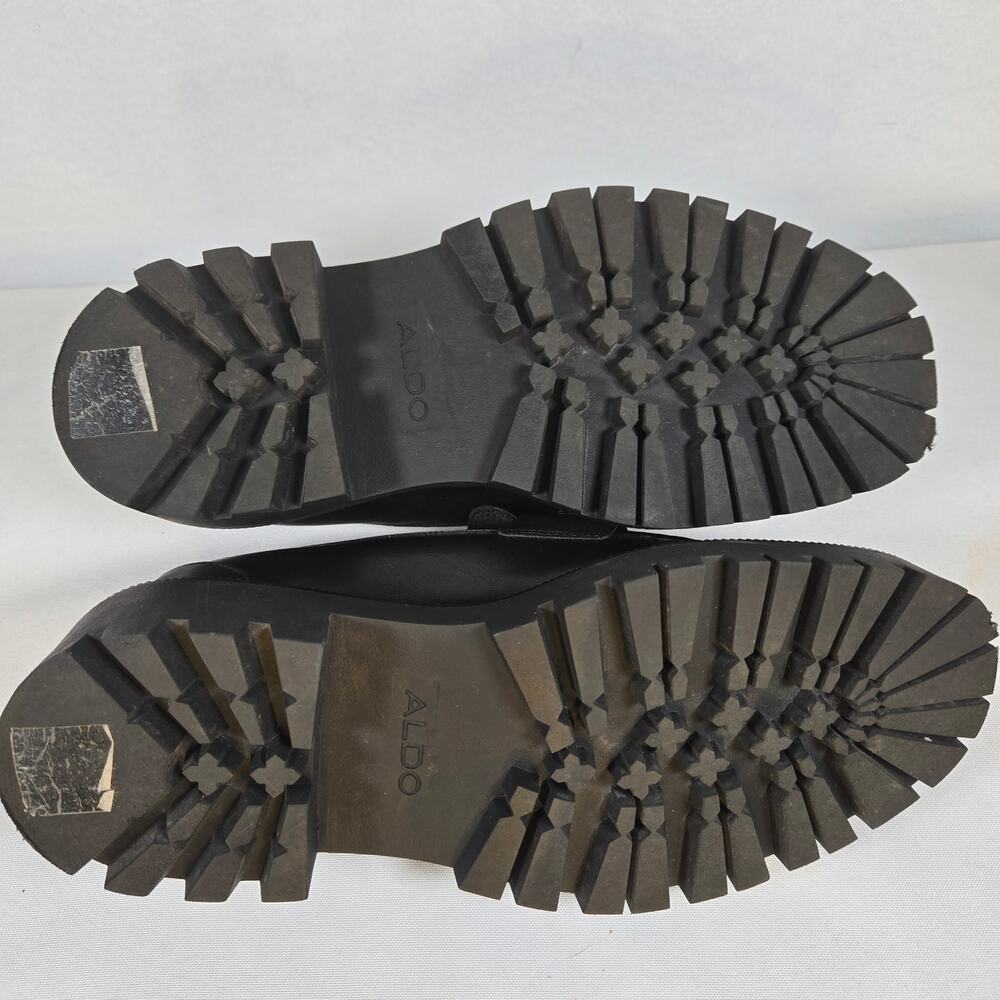 ALDO BRIXTON Womens Platform Slip-On Shoes Size US 7 Black Gold Chain Accent - Picture 4 of 7